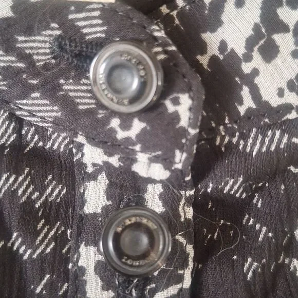 Burberry 100% silk black/ white/ grey lightweight midi dress size 12 - Picture 6 of 9